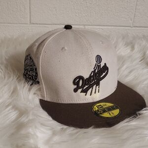 New Era Dodgers Cap with Brown Brim